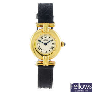 CARTIER - a gold plated silver Must De Cartier Rivoli wrist watch.