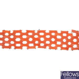 A late 19th century coral bracelet.