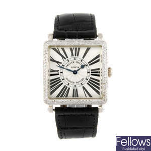 FRANCK MULLER - an 18ct white gold Master Square wrist watch.