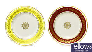 A set of six Royal Worcester porcelain Long Service plates.