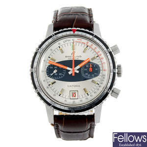 BREITLING - a gentleman's stainless steel Datora chronograph wrist watch.