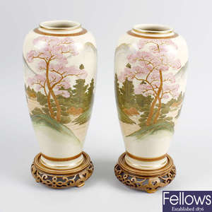 A pair of Japanese satsuma vases. 