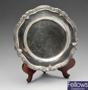 An early Victorian silver plate by Paul Storr.