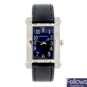 THEO FENNELL - a mid-size 18ct white gold Anglo wrist watch.