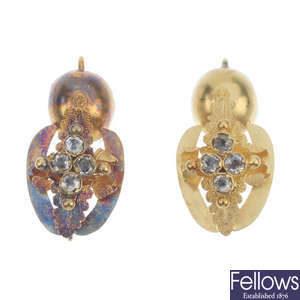 A pair of late Victorian paste earrings.