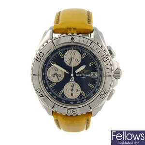 BREITLING - a gentleman's stainless steel Aeromarine Chrono Shark chronograph wrist watch.