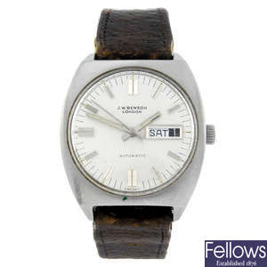 J.W BENSON - a gentleman's stainless steel wrist watch.