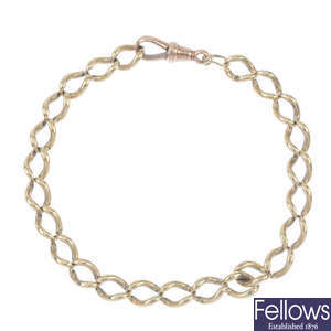 A 9ct gold curb-link bracelet.