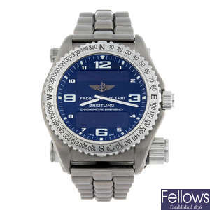 BREITLING - a gentleman's titanium Emergency Superquartz bracelet watch.