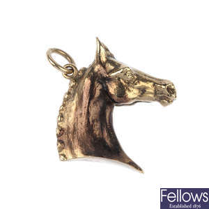 A 9ct gold animal pendant.