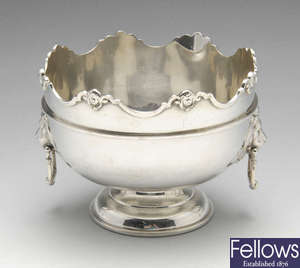 A 1920's silver rose bowl.