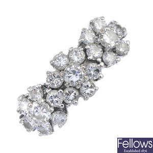 An 18ct gold diamond floral dress ring.