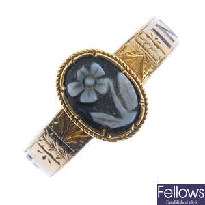A mid Victorian gold memorial ring.