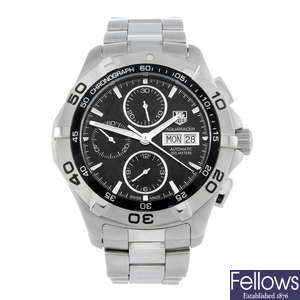 TAG HEUER - a gentleman's stainless steel Aquaracer chronograph bracelet watch.
