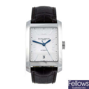 BAUME & MERCIER - a gentleman's stainless steel Hampton wrist watch.

