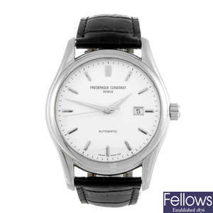 FREDERIQUE CONSTANT - a gentleman's stainless steel Clear Vision wrist watch.