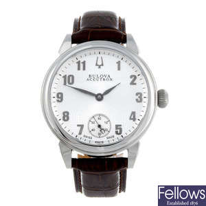 BULOVA - a gentleman's stainless steel Accutron wrist watch.
