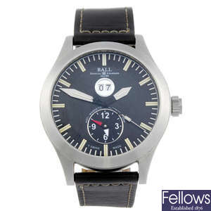 BALL - a gentleman's stainless steel Engineer Master II Aviator Dual Time wrist watch.