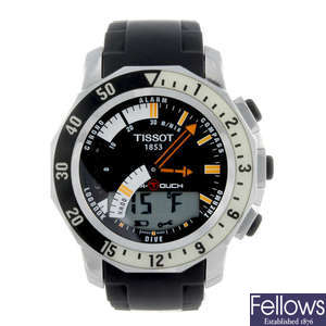 TISSOT - a gentleman's stainless steel Sea T-Touch wrist watch.