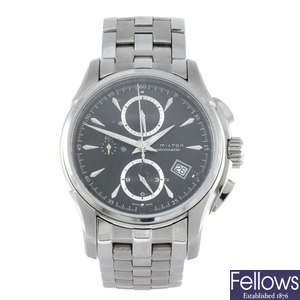HAMILTON - a gentleman's stainless steel Jazzmaster Autochrono chronograph bracelet watch.
