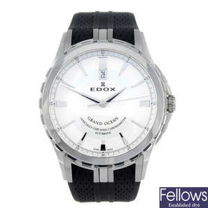 EDOX - a gentleman's stainless steel Grand Ocean wrist watch.
