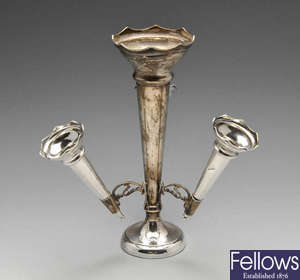A 1920's silver epergne. 