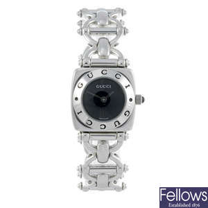 GUCCI - a lady's stainless steel 6400L bracelet watch.