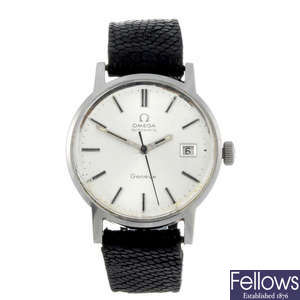 OMEGA - a gentleman's stainless steel Geneve wrist watch.