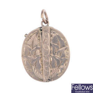 A late 19th century 9ct gold outer locket.