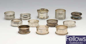 A selection of twelve assorted napkin rings.