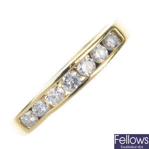 An 18ct gold diamond seven-stone ring