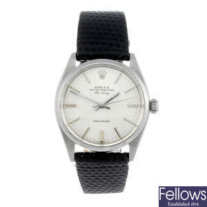 ROLEX - a gentleman's stainless steel Oyster Perpetual Air-King Precision wrist watch.