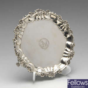 A late George III small silver salver.