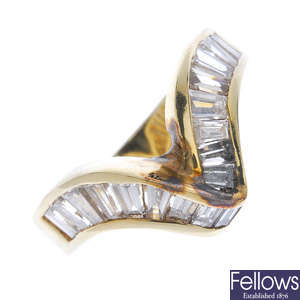 A diamond chevron ring. 