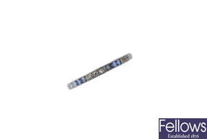 An early 20th century sapphire and diamond full-circle eternity ring.