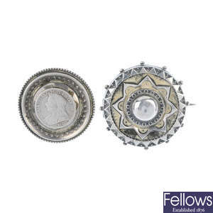 A selection of late 19th to  early 20th century silver brooches.