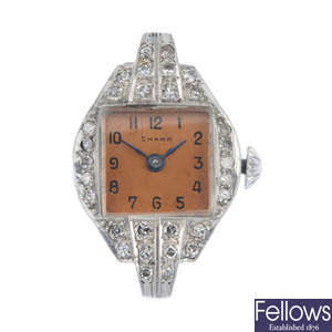 A lady's mid 20th century diamond manual wind watch head.