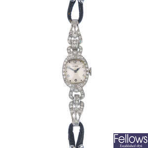 A lady's mid 20th century diamond manual wind cocktail watch.
