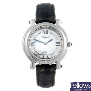CHOPARD - a lady's stainless steel Happy Sport wrist watch.