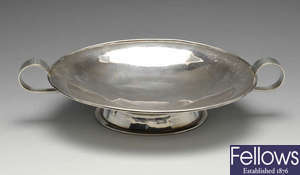 A 1940's silver pedestal dish. 