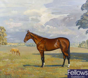 Three paintings of horses