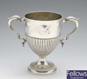 A George III silver twin-handled cup.