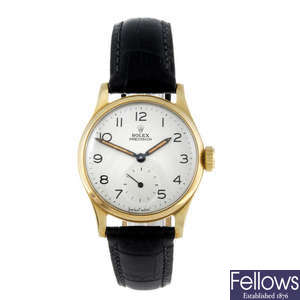 ROLEX - a gentleman's yellow gold Precision wrist watch.