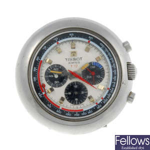 TISSOT - a gentleman's stainless steel T 12 chronograph watch head with two Longines watches.