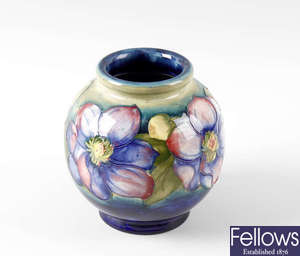A Moorcroft pottery Clematis pattern vase.