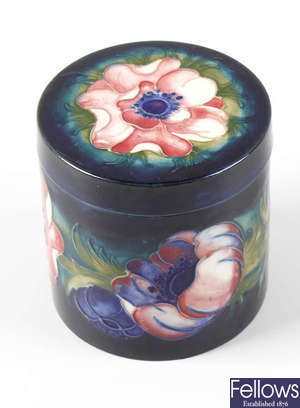 A Moorcroft pottery Anemone pattern jar and cover
