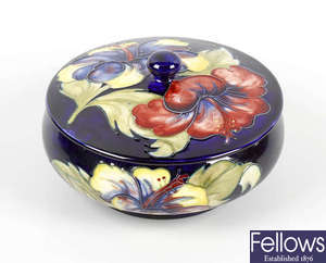 A Moorcroft hibiscus bowl and cover