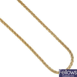 An 18ct gold fancy-link chain.
