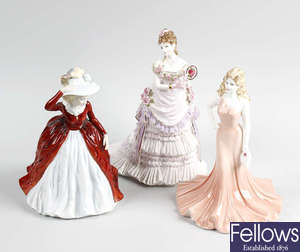 A group of Doulton, Coalport and Worcester ladies, plus a Coalport figure of 'Prince Charming'