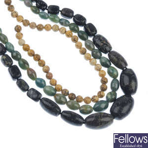 A selection of mainly agate necklaces.